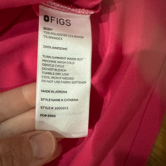 Figs Raspberry Technical Scrub Top Small - Picture 3 of 3